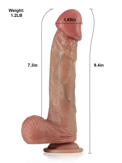Richard 9.4" x 1.6" Big-Head Thrusting Dildo, Slim Shaft and Heavy Veins