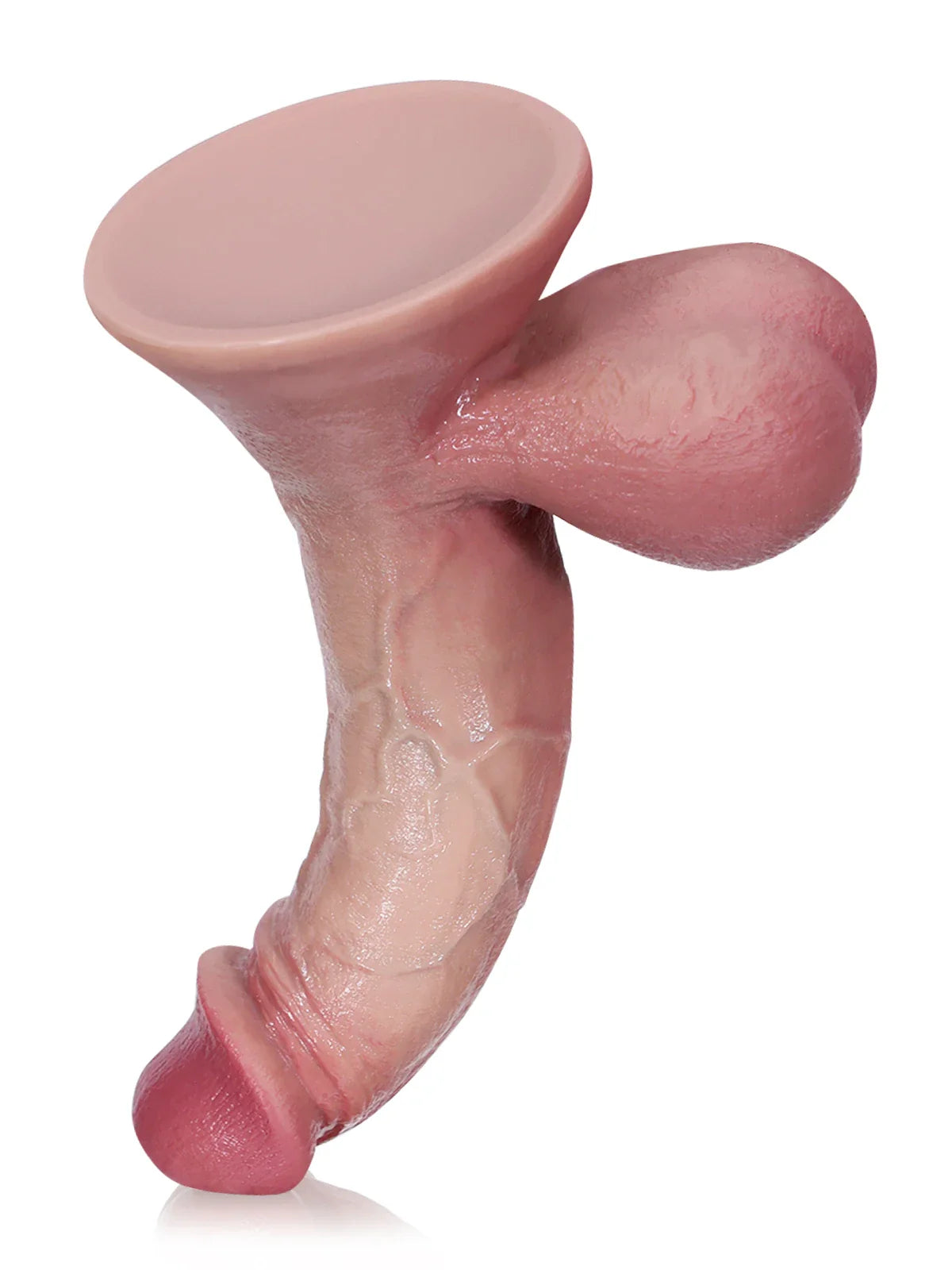 Rob 9.7" x 2" Realistic Silicone Dildo With Veins Swinging Balls Bendable