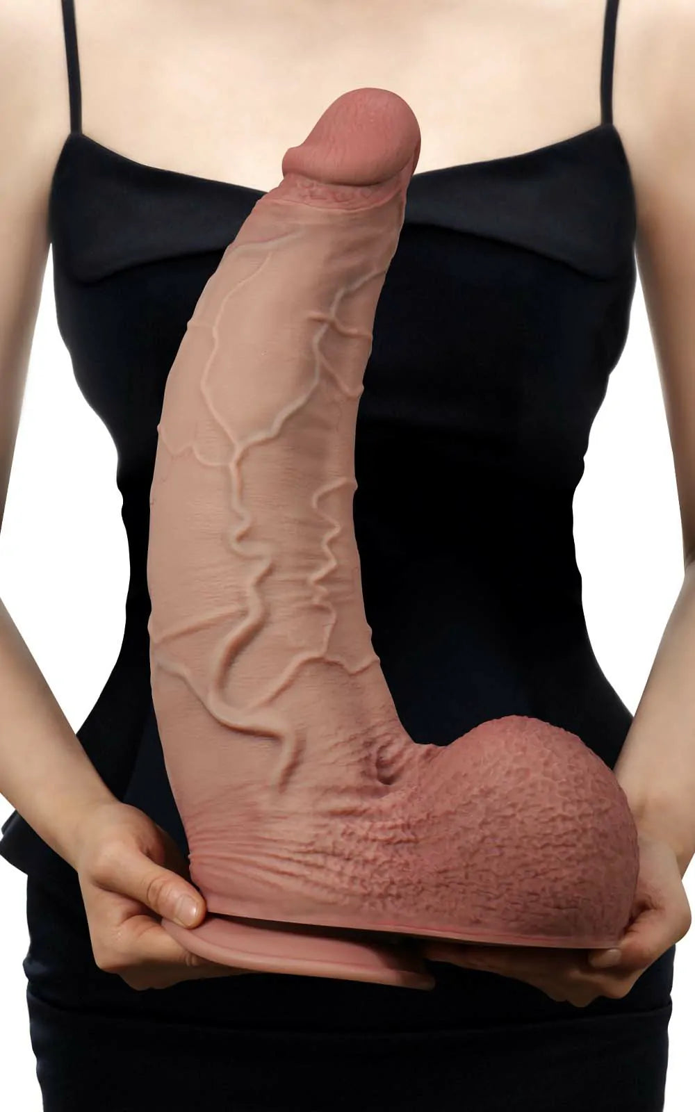 Alexander 16" x 3.7" Giant Curved Thick Realistic Dildo, XXL with Balls