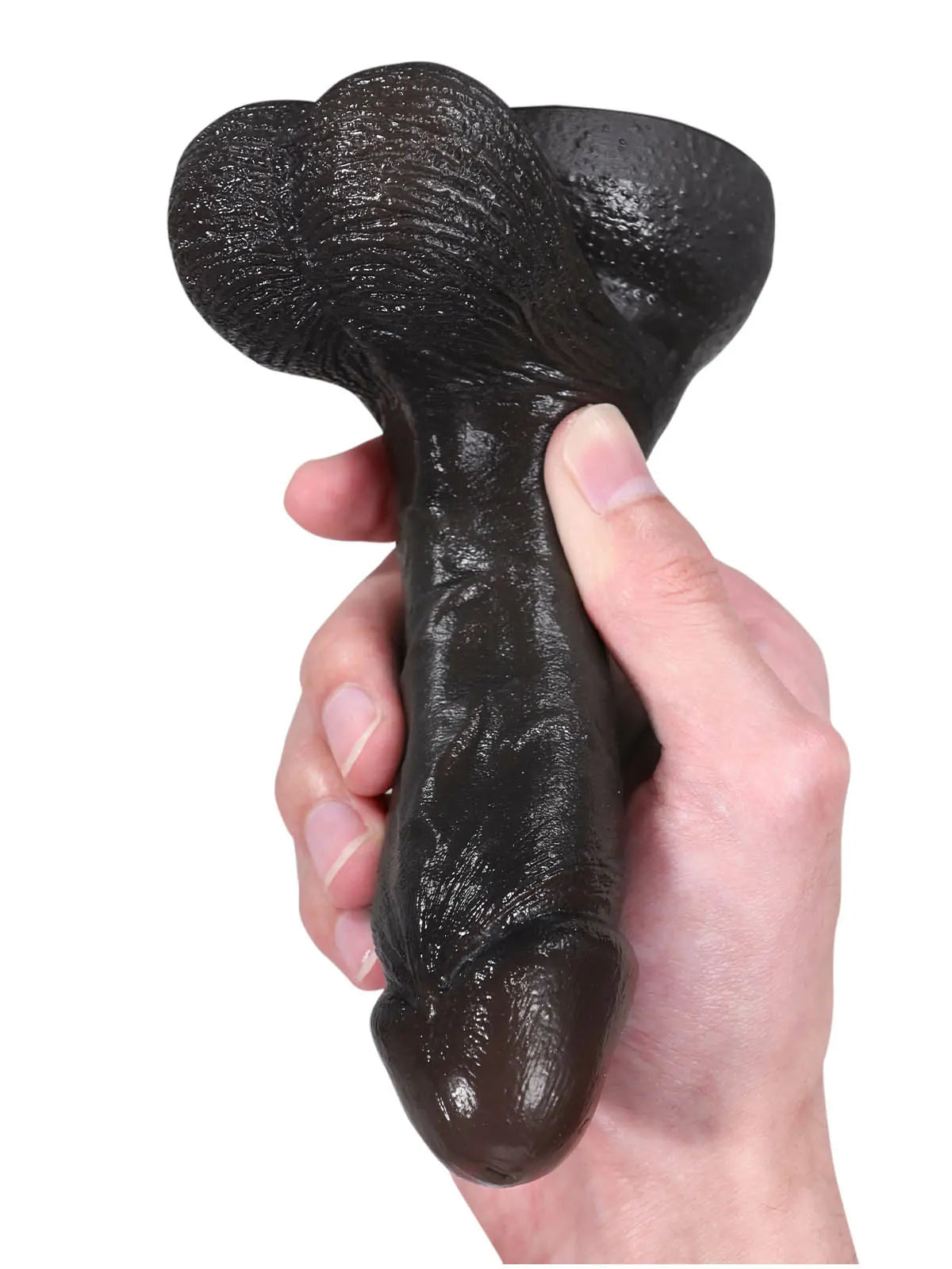 Smith Black 6" x 1.3" Small Beginner Black Realistic Dildo, Dual-Density