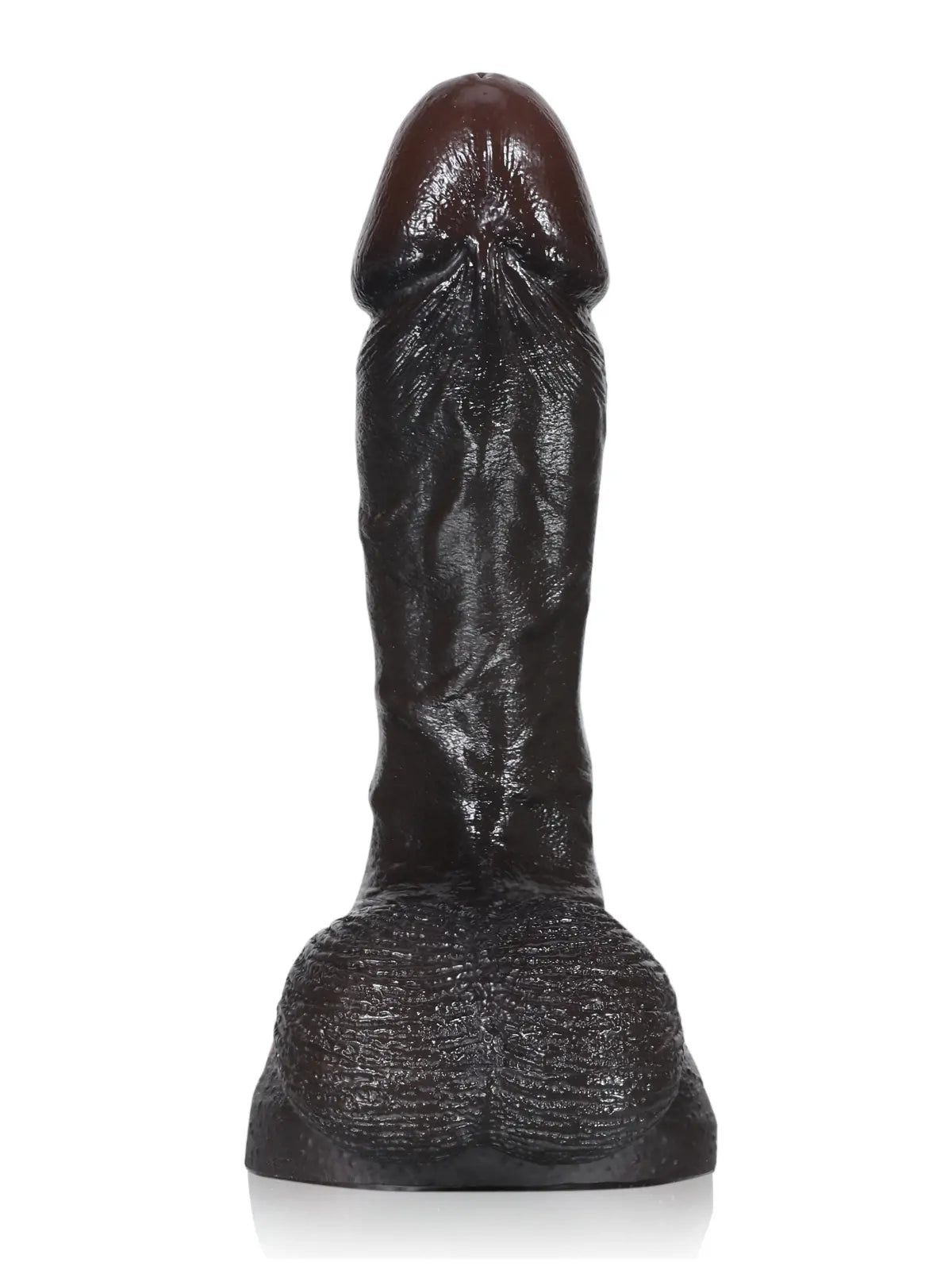Smith Black 6" x 1.3" Small Beginner Black Realistic Dildo, Dual-Density