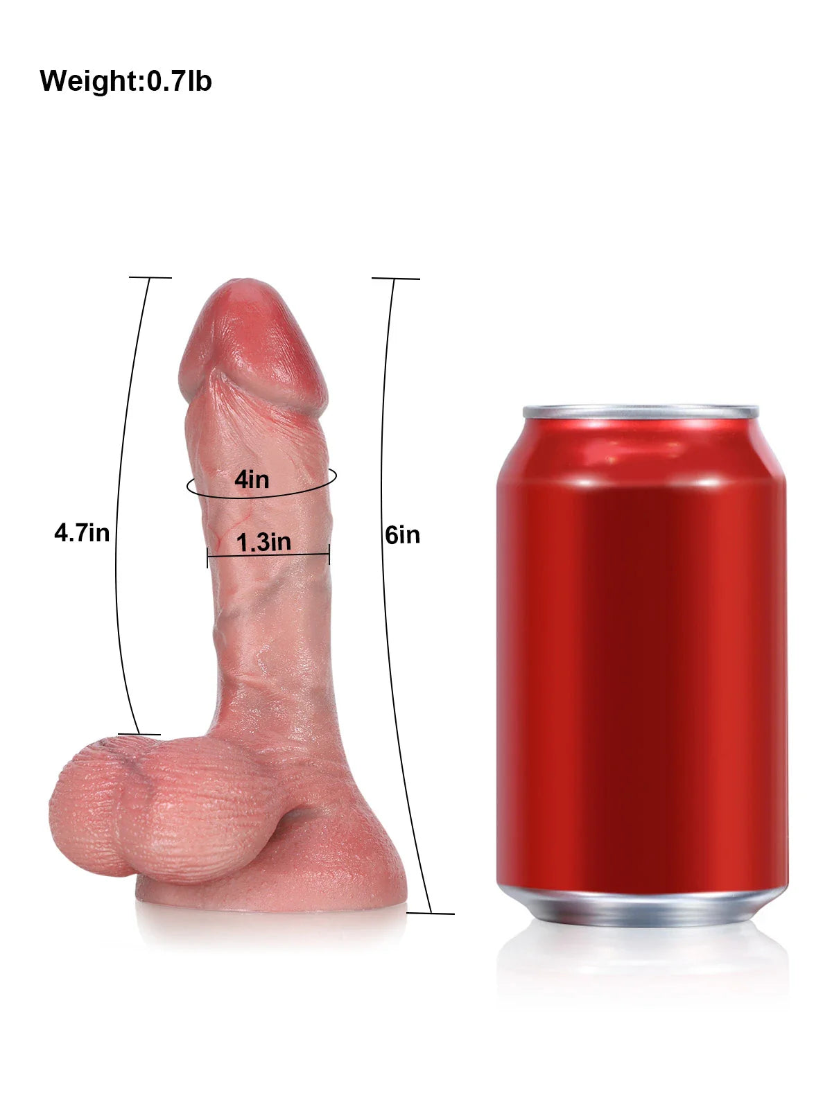 Smith 6" x 1.3" Small Realistic Beginner Dildo with Soft Swinging Balls