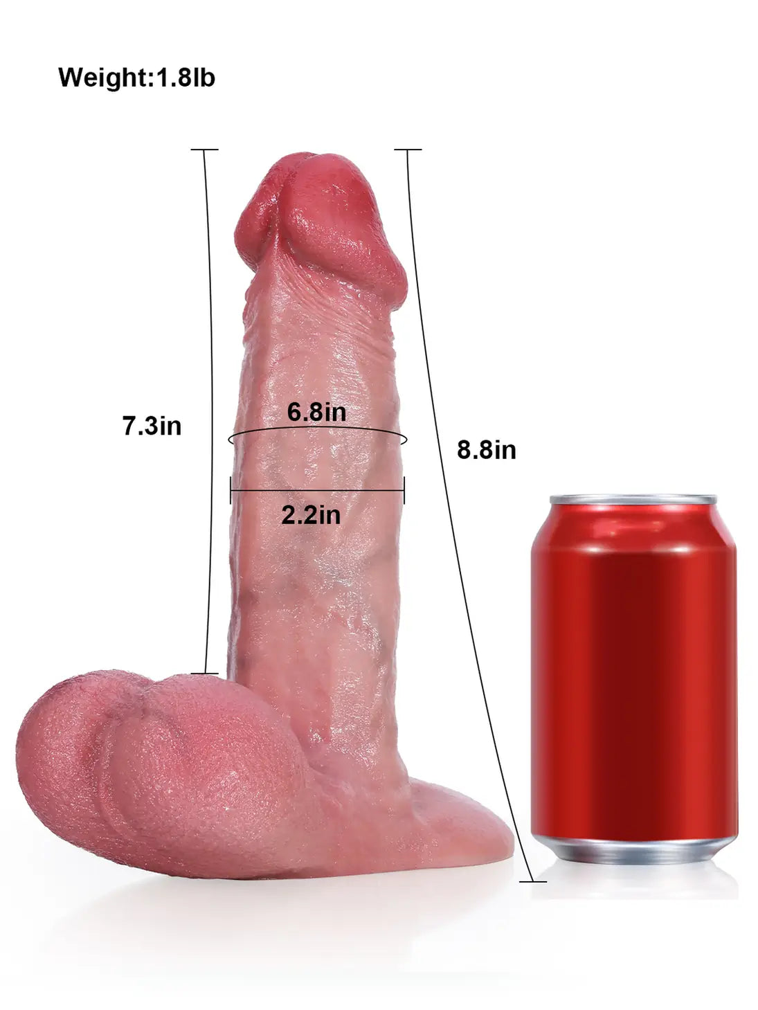 Stephen 8.8" x 2.2" Uncut Realistic Dildo with Sliding Foreskin Skin