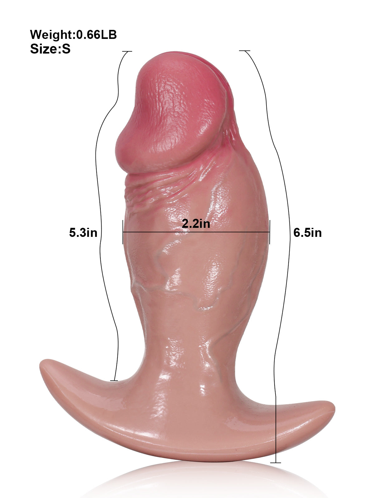Torpedo 8.4" x 3" Thick Realistic Dildo with Handle, Slim Tip and Thick Middle