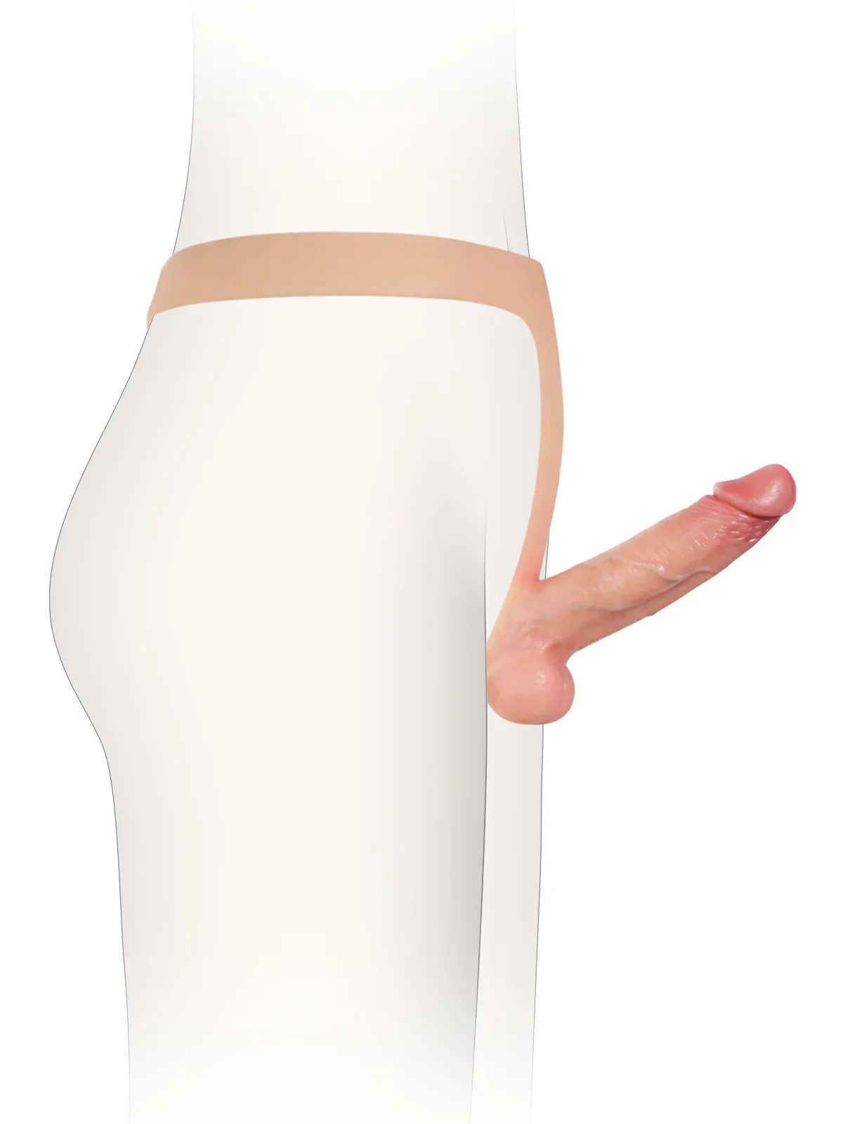 Nathan 6" x 1.6" Ultra-Slim Strap-On Dildo, Solid Shaft and Soft Scrotum