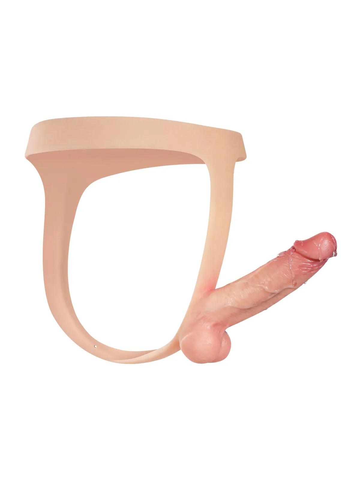 Nathan 6" x 1.6" Ultra-Slim Strap-On Dildo, Solid Shaft and Soft Scrotum
