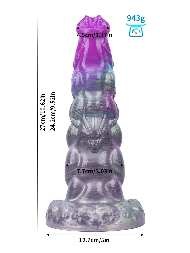 Walter Knotted Horse Dildo, Swollen Knots and Flared Crown, 4 Sizes