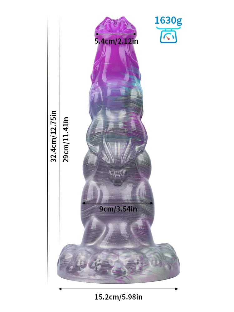 Walter Knotted Horse Dildo, Swollen Knots and Flared Crown, 4 Sizes