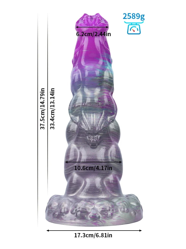 Walter Knotted Horse Dildo, Swollen Knots and Flared Crown, 4 Sizes