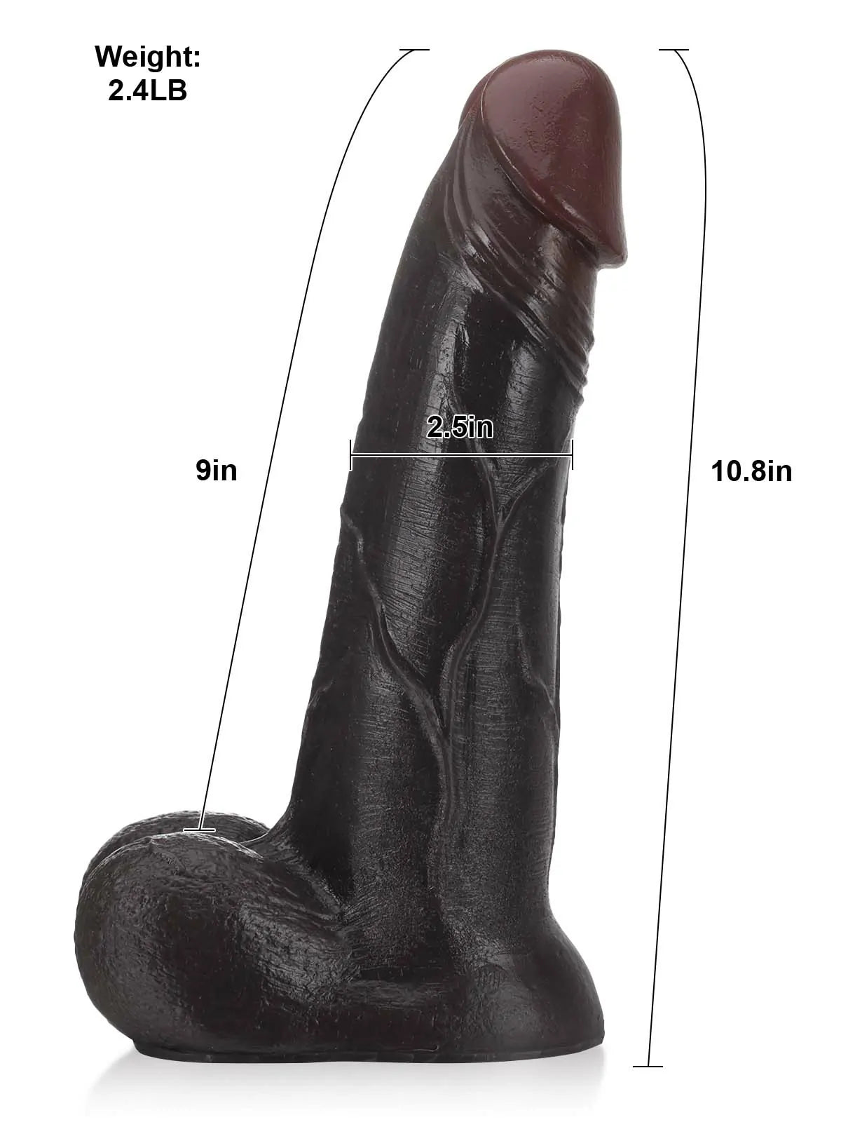 Raptor 10.8" x 2.5" Sliding Skin BBC Dildo, Vac-U-Lock and Moving Balls