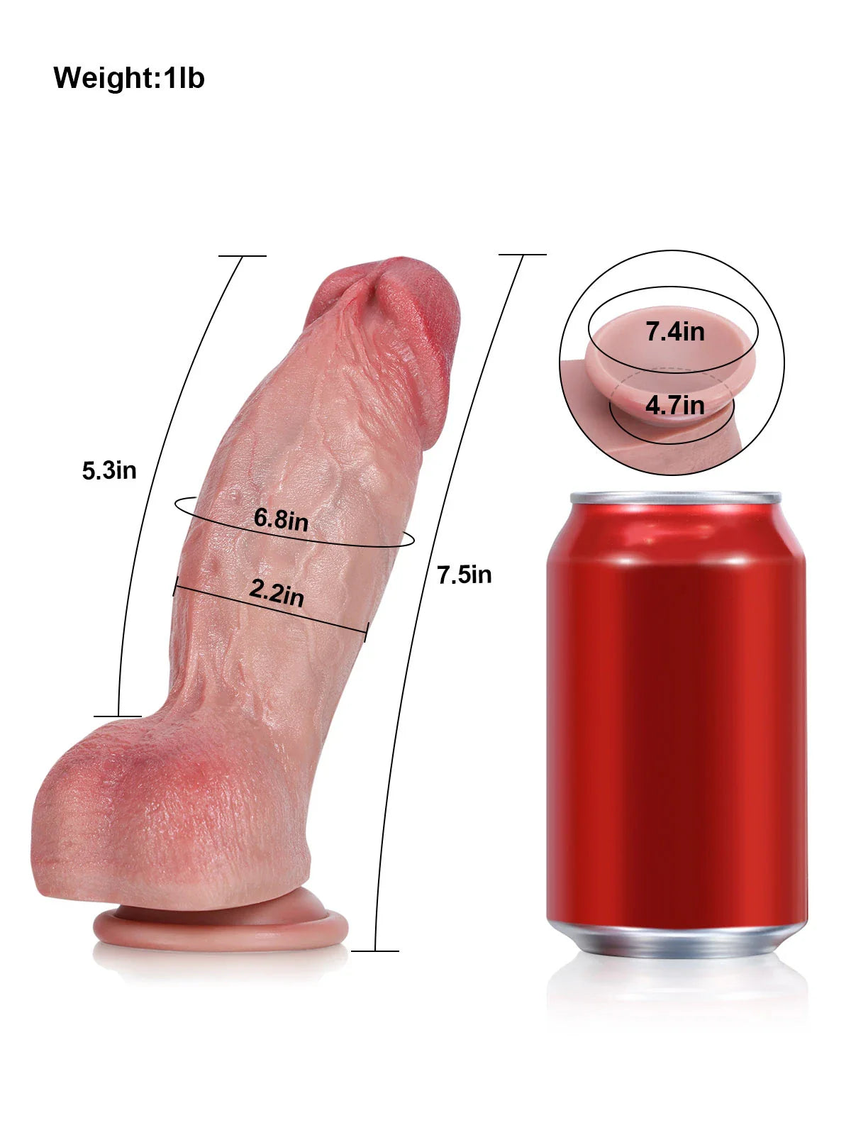 Londo 7.5" x 2.2" Girthy Realistic Dildo with Balls and Raised Ridge